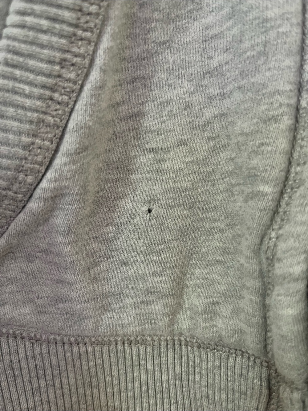 Aerie Y2K Gray Zip Hoodie XXL Appliqué Logo Fleece Lined - Picture 4 of 4